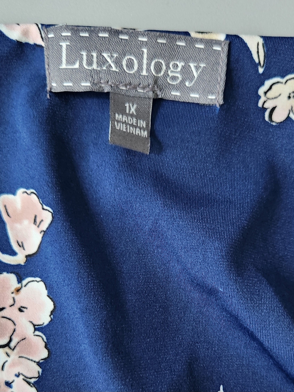 Luxology Womens Sleeveless Navy Floral High-Low Chiffon Midi Dress Size 1X - Picture 8 of 10